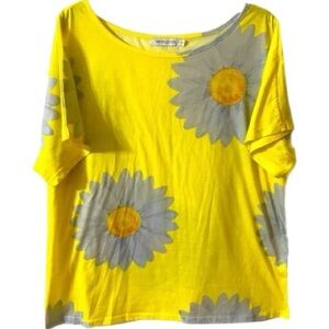 NWOT MissLook Floral Top, short sleeve tee, Daisy, Sz XL, 1X, Garden girl, Comfy